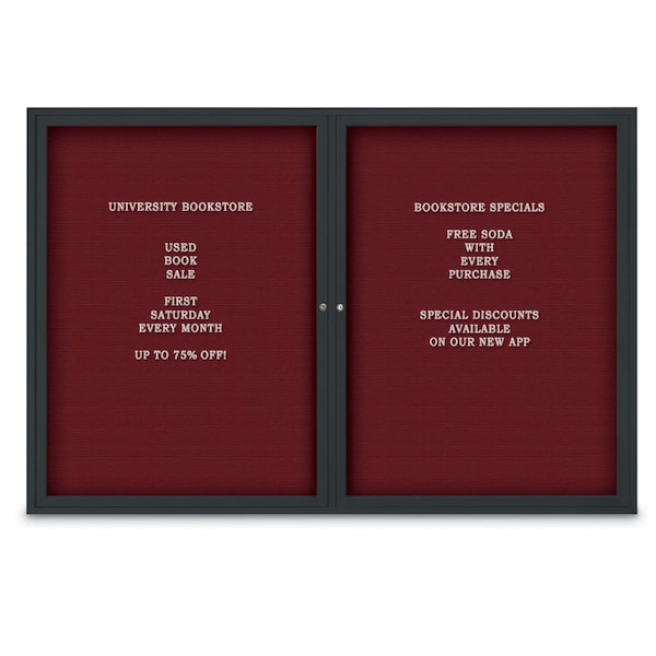 United Visual Products Letterboard, Burgundy/Black UV1166DSD4824-BLACK-BURGUN - main